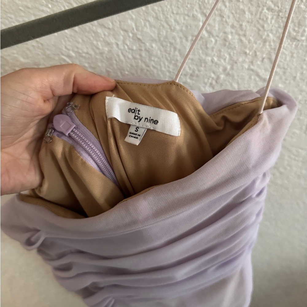 Lavender Ruched Bodycon Dress - Picture 4 of 4